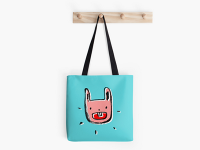 Lapin! Tote bag animal brushpen color graphicdesign illustration rabbit