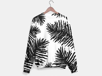 Tropical sweater brushpen drawing graphicdesign illustration leaves nature pattern