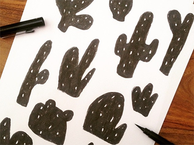 Cactus brushpen cacti graphicdesign illustration nature pattern