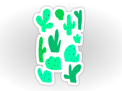 Cactus Stickers brushpen cacti cactus graphicdesign illustration nature pattern stickers summer