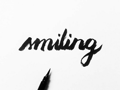Smiling blackandwhite brushlettering graphicdesign inspiration lettering