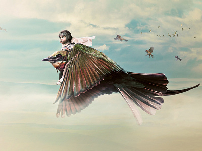 Bird Pilot collage design illustration photomanipulation