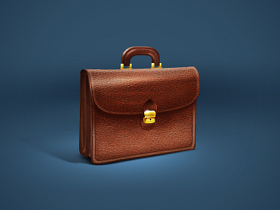 Suit Case brief brown case gold leather portfel portfolio