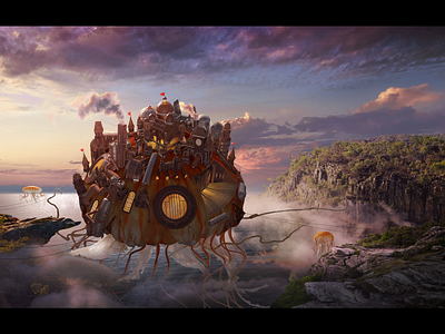 The Rusty Haven 3d cgi cinema cinema4d concept design fantasy illustration photomanipulation retouching