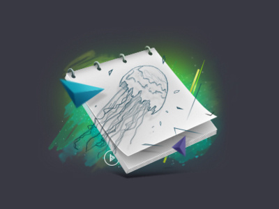 Sketch abstract icon illustration jellyfish painting pen sketch sqdesign teaser wacom