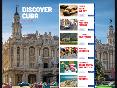 Website for Cuba traveling agency ui ux web design web cuba travel