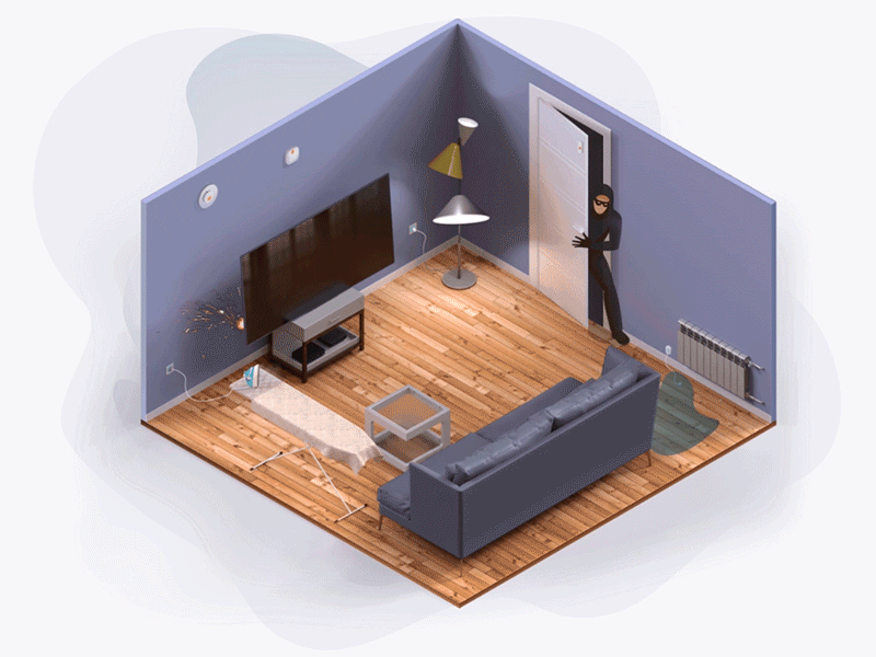 Smarthouse sensors animation in action android animation promo smart smarthome smarthouse ui webdesign website design