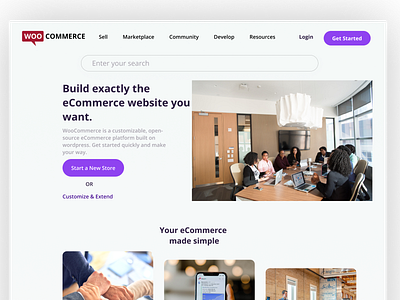 WOOCOMMERCE LANDING PAGE landing page ui web design