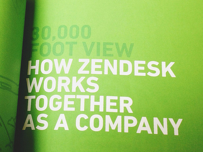 Zendesk Employee Handbook book design green print typography zendesk