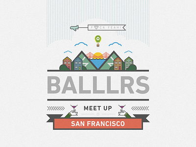 Balllrs San Fracisco Meetup balllrs city dribbble illustration logo meetup san francisco