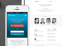 HelloSign Homepage and About Page