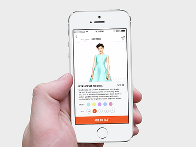 Product details screen app clean ecommerce fashion interface ios iphone minimal product ui user interface ux