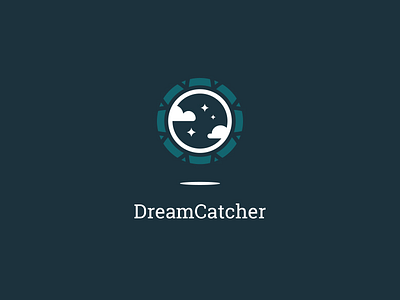 DreamCatcher App Logo Concept app clouds dark dream catcher dreams logo night stars