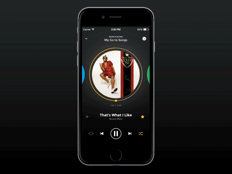 UI Challenge 009 - Music Player challenge design loop music app music player next pause play previous shuffle songs ui