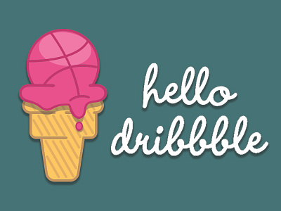 hello dribbble debut dribbble hello ice cream