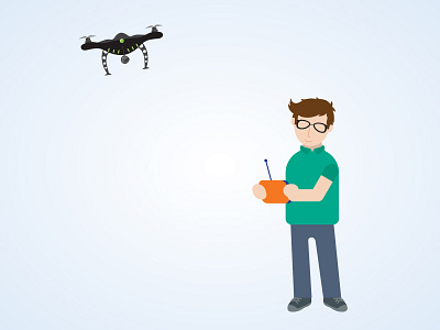 drone guy character drone guy logo mark mascot