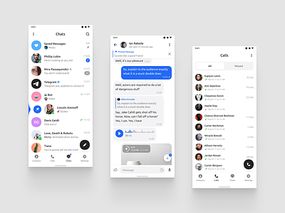 Telegram – Android Design Contest android app calls chat chatbot chatting contacts contest incoming call material design messenger mute outgoing call skype social telegram video chat voice voice chat whatsapp