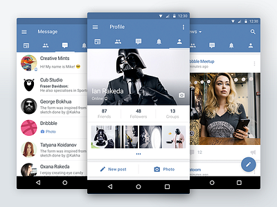 VK contest android app contest design mobile navigation notification ui ux vk vkontakte