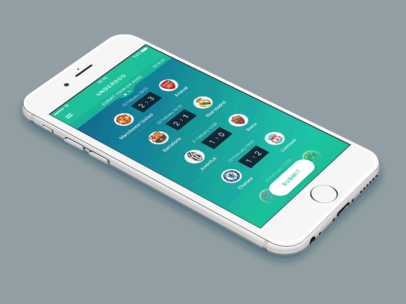 🐶 Underdog — Euro Cup 2016 football ⚽ predictions game underdog gif design app ios sport 2016 euro soccer football game predict