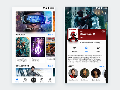 Simple Movie App for android app avengers card deadpool interface movie must mustapp popular want watched