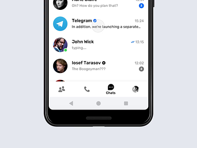 Telegram Messenger for Android – Chats android animation app chat chat app chats interface material design messenger mobile photo principle telegram ui ux video