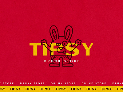 TIPSY - Branding alcohol branding branding design hare logo logo design logos rabbit red tipsy