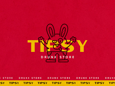 TIPSY - Branding alcohol branding branding design hare logo logo design logos rabbit red tipsy