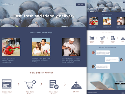 InstaShop Landing Page design groceries instant landing page ui ux web web design