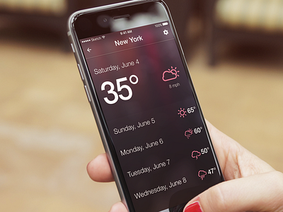 Weather App app design iphone mobile ui weather