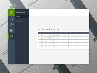 Human Resources - Requisitions Screen app design human resources jobs mockup requisitions ui ux