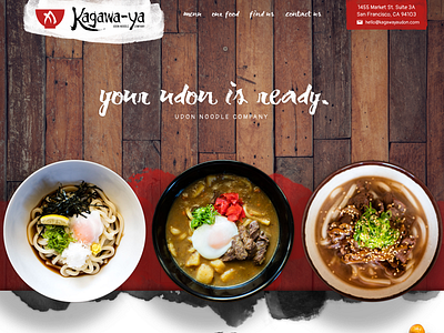 Kagawaya Dribbble asian food marketing noodles restaurant udon website wood
