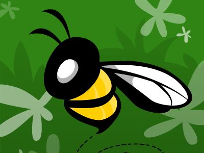 Bee bee flowers illustration