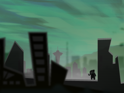 Concept for a painting concept elephant illustration seattle skyline