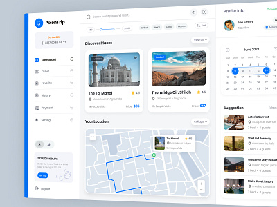 PixenTrip - Travel Dashboard