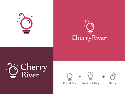 Cherry River branding cherry design logo logodesign problem solving red river