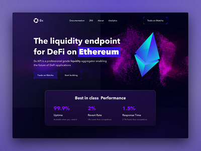 0x Cryptocurrency Redesign Landing Page - Defi