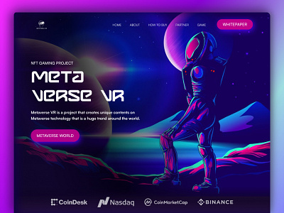 Metaverse VR Landing page Redesign bitcoin clean crypto cryptocurrency dark design home page landing page marketplace meta metaverse metaverse landing page nfts page ui virtual reality vr web web design website