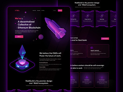 Raidguild.org Redesign Landing Page (Web3) bitcoin blockchain clean crypto crypto exchange crypto landing page crypto staking crypto tradeing cryptocurrency cryptocurrency landing page dark finance home page landing page metaverse minimal nft uiux web3 website