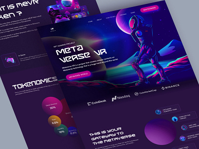 Metaverse Landing page bitcoin clean crypto cryptocurrency dark design home page landing page marketplace meta metaverse metaverse landing page nfts page ui vr web web design website