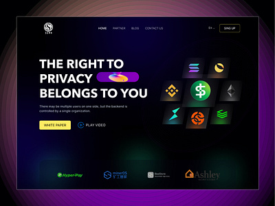 Cryptocurrency Landing Page blockchain crypto crypto landing page dao design exchange header hero invesment landing page marketplace minimal mint nft nft marketplace page stake token ui website design