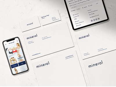 mineral branding + concept design app art direction branding color creative design layout minimal print stationary