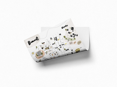 Bomonti Map/ Karaca Now Binası art direction color creative design drawing illustrated map illustrations layout map mapping minimal print