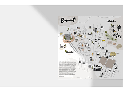 Bomonti Map/ Karaca Now Binası art direction color creative design illustrated map illustration layout map mapping minimal print