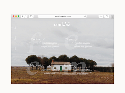 Cooklife Magazine web design page no.02 creative menu design minimal minimal design photography typography ui web web design web site