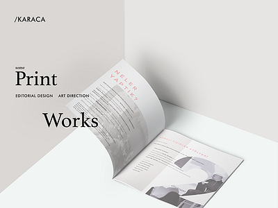 Karaca / print work art direction creative design editorial layout minimal print typography