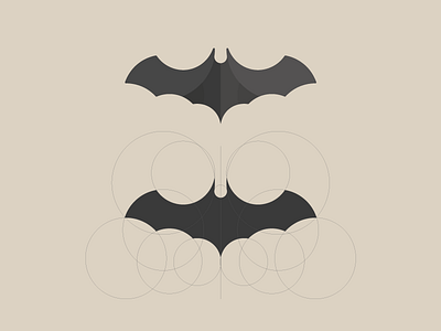 The Bat Process bat black circle design flat graphic design halloween logo vector
