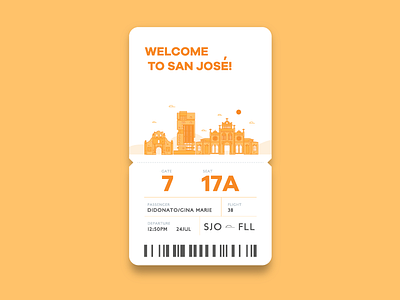 Welcome to San José app clean design flat illustration minimal mobile ui vector web