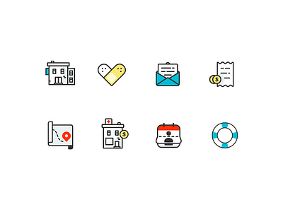 HelloWell Dashboard Icons app clean design flat icons illustration minimal mobile ui vector web