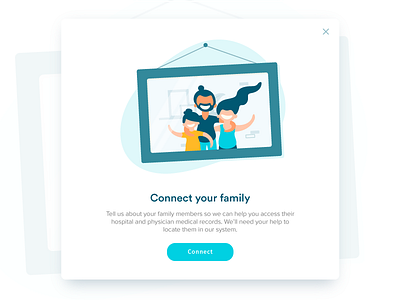 Connect the fam blue clean design flat illustration minimal ui vector web