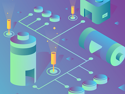 Battery Park clean design flat gradient illustration isometric minimal vector web